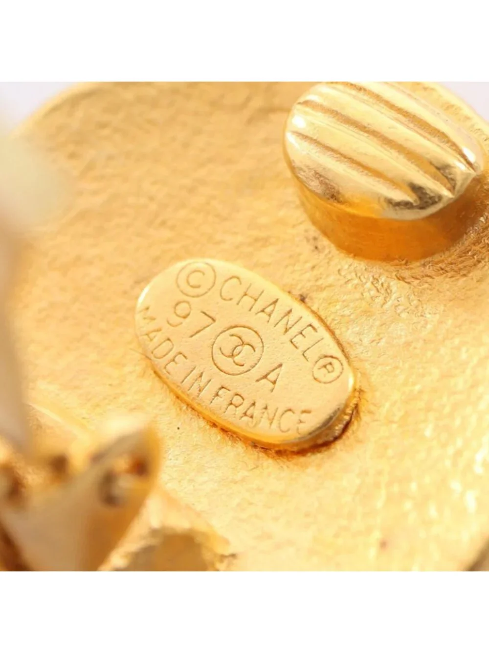 Chanel Earrings CC Logo Dot Round